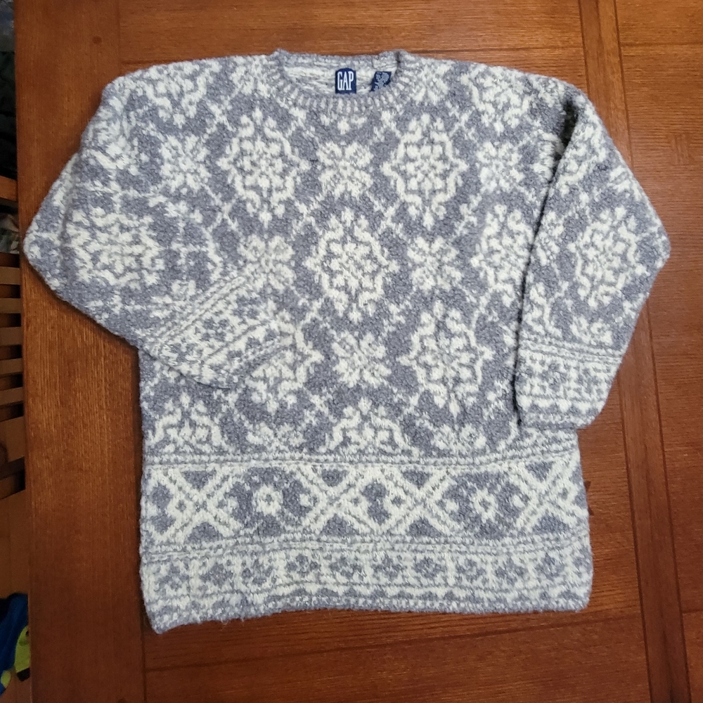 Gap Vintage Wool & Mohair Sweater Fairisle Print Large